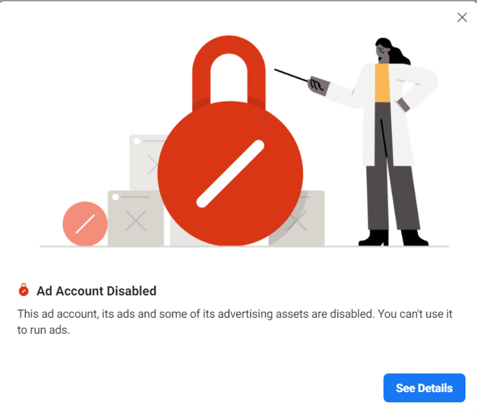 Facebook Ad Account Disabled Image